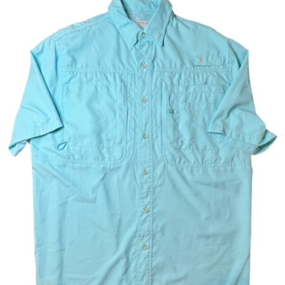 Reel Legends Mens Medium Saltwater Vented Lightweight Fishing Button Up Shirt